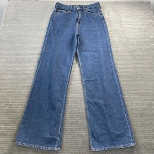 H&M Jeans Women 8 Blue High Rise Wide Leg Loose Romantic Casual Capsule Baggy